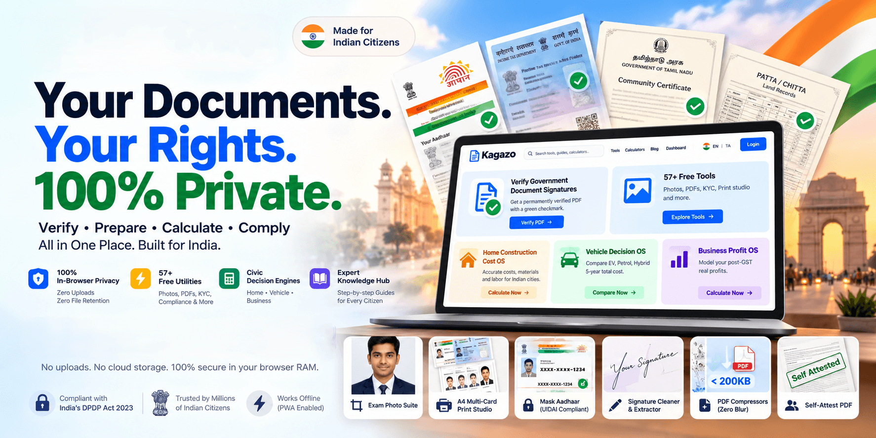 Kagazo — Your Documents. Your Rights. 100% Private. Sovereign Citizen & Document Utility Suite