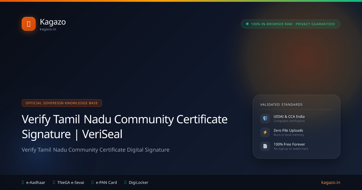 Verify Tamil Nadu Community Certificate Signature | VeriSeal